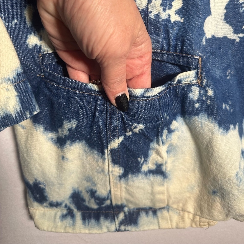 Cricket Blues Vintage Deconstruct Western Blazer Large Bleach Wash Rodeo Denim - Picture 2 of 8